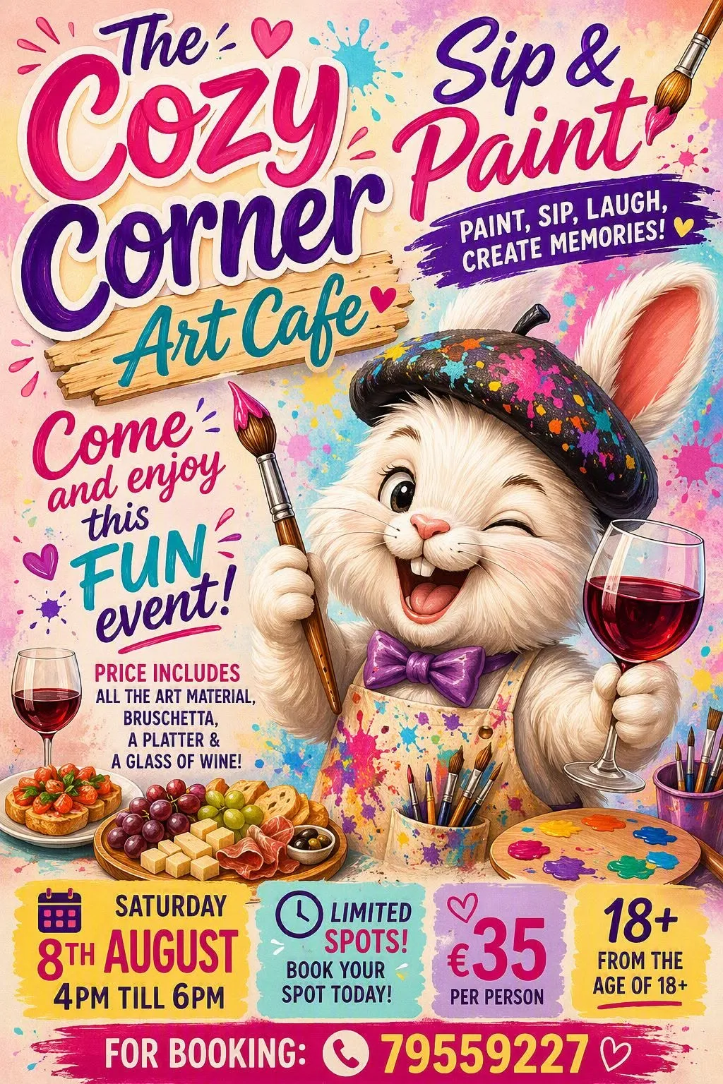 Sip & Paint poster of The Cozy Corner Art Cafe